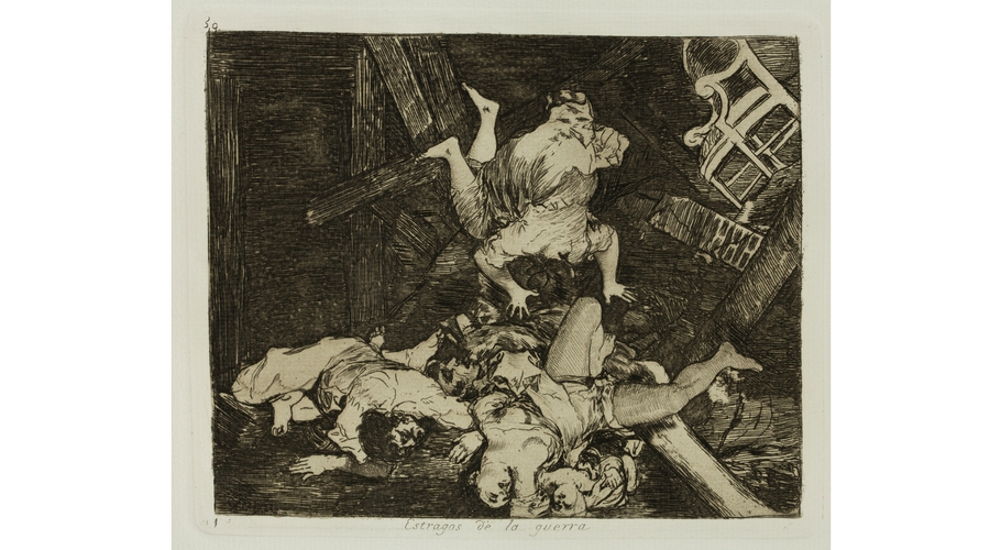 Francisco de Goya y Lucientes, Estragos de la guerra. (Desastres de la Guerra, 30). 1810-1814. Edición de1906. Museo de Zaragoza